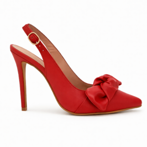 Scarpin Slingback Vermelho Salto Alto Anne