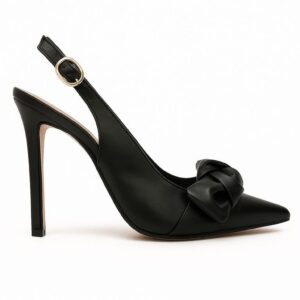 Scarpin Slingback Preto Salto Alto Anne