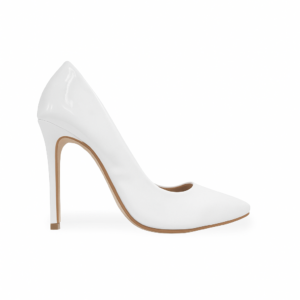 Sapato Scarpin Quéops Verniz Branco Salto Fino